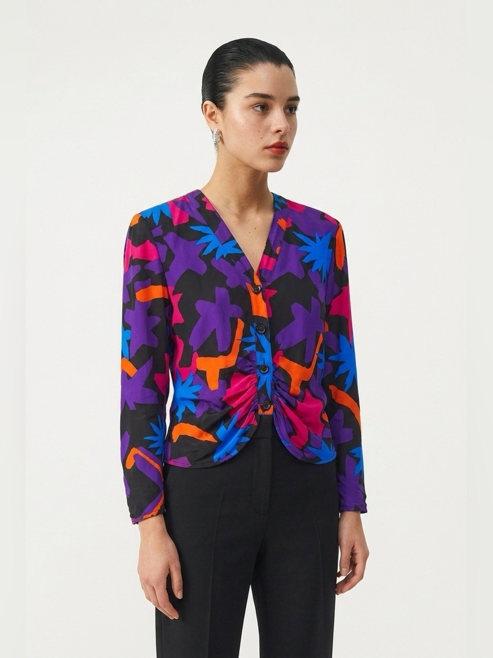 Vintage IB Diffusion ruched blouse